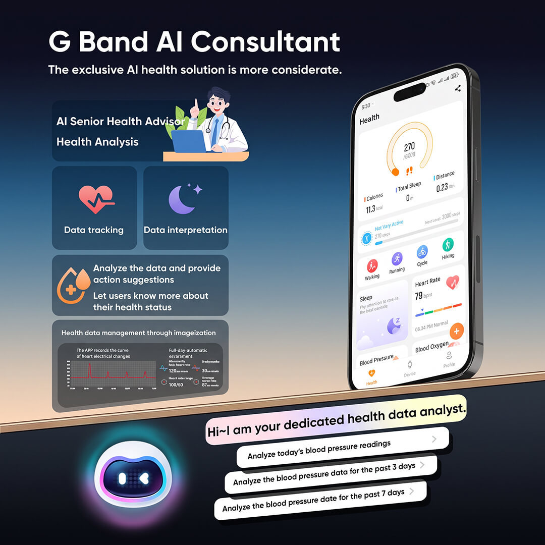 AEGVITA D6 Smart Health Watch with Cuff-Based Blood Pressure Monitoring System