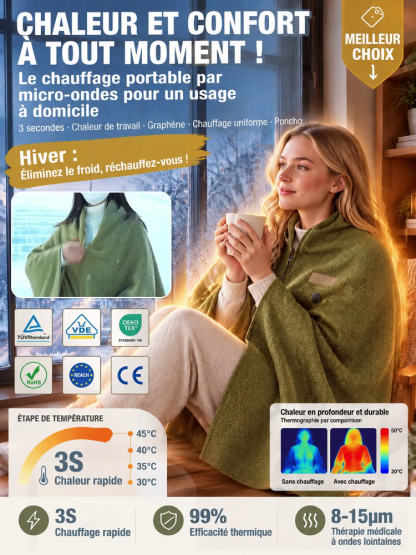 Couverture thermique pour le corps en graphène✨Chaleur En 1 Seconde ! C'est le cocon parfait pour affronter l'hiver glacial sans se ruiner. 🫂