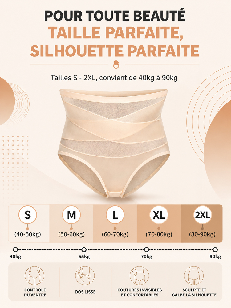 Culotte gainante en dentelle sculptante et amincissante