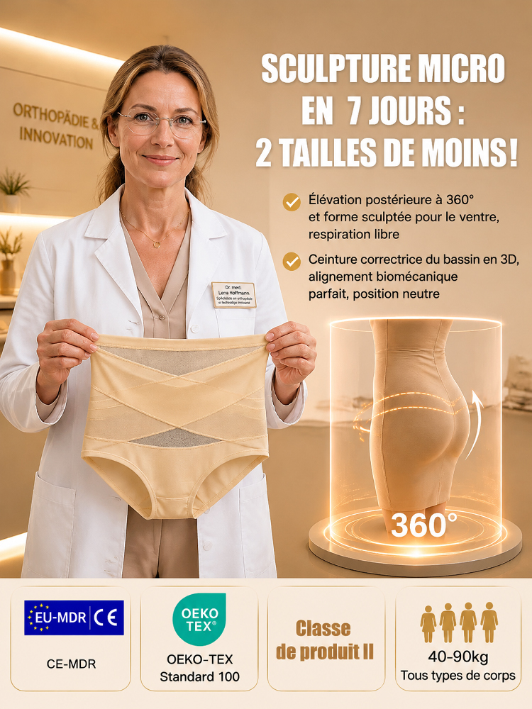 Culotte gainante en dentelle sculptante et amincissante