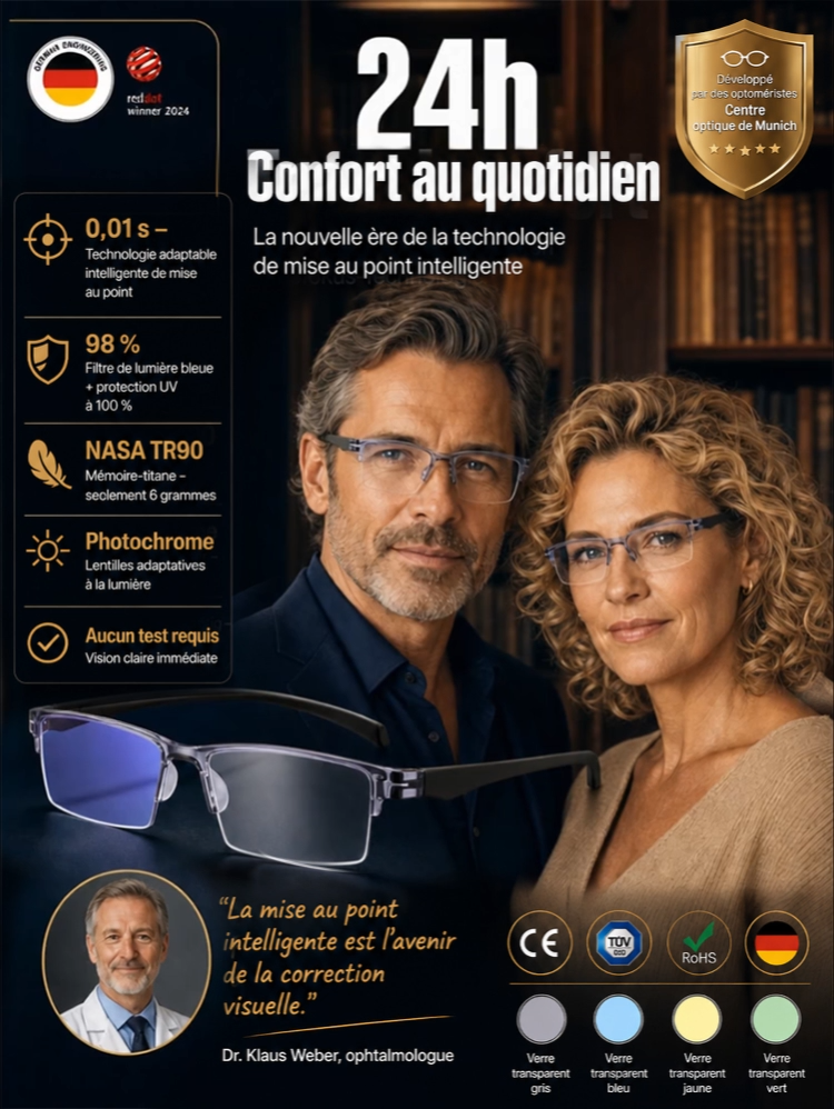 Lunettes de lecture sans monture SL, ultra-légères, anti-lumière bleue, à réglage automatique