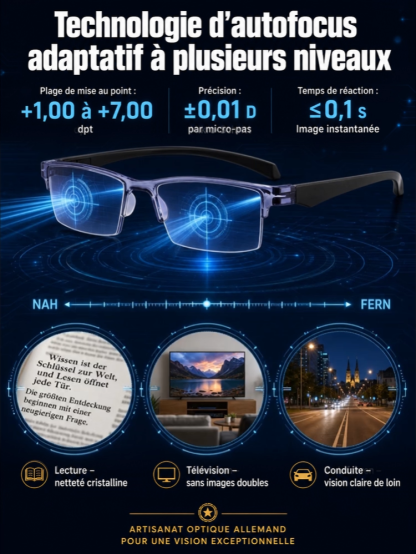 Lunettes de lecture sans monture SL, ultra-légères, anti-lumière bleue, à réglage automatique