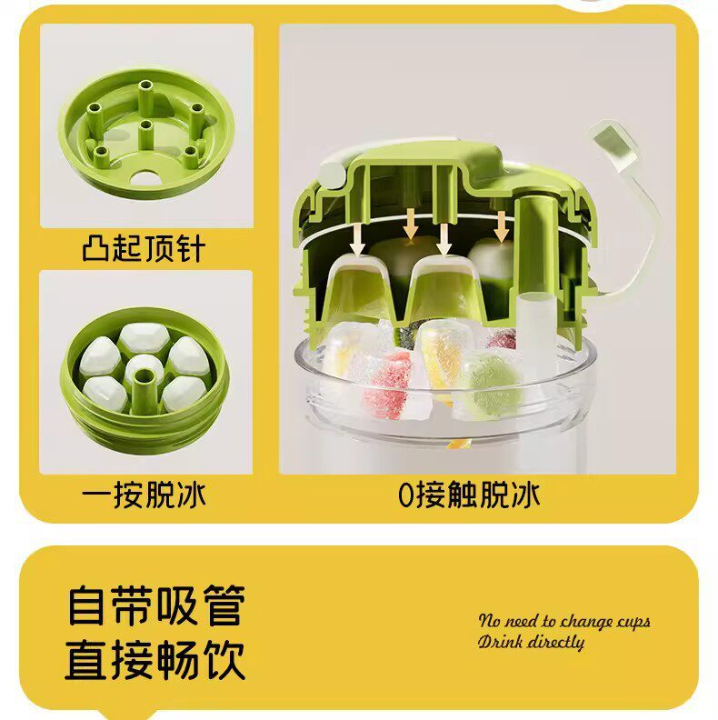 3-in-1 portable ice cube water bottle