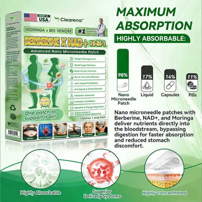 𝐎𝐟𝐟𝐢𝐜𝐢𝐚𝐥 𝐔𝐒 𝐒𝐭𝐨𝐫𝐞 🇺🇸  | 🧑‍⚕️🩺 𝐂𝐥𝐞𝐚𝐫𝐞𝐧𝐚® Moringa · Berberine × NAD+ 𝟏𝟎-𝐢𝐧-𝟏 𝐀𝐝𝐯𝐚𝐧𝐜𝐞𝐝 𝐍𝐚𝐧𝐨 𝐌𝐢𝐜𝐫𝐨𝐧𝐞𝐞𝐝𝐥𝐞 𝐏𝐚𝐭𝐜𝐡 — 𝐎𝐧𝐜𝐞 𝐃𝐚𝐢𝐥𝐲, 𝐕𝐢𝐬𝐢𝐛𝐥𝐞 𝐑𝐞𝐬𝐮𝐥𝐭𝐬 𝐢𝐧 𝟕 𝐃𝐚𝐲𝐬