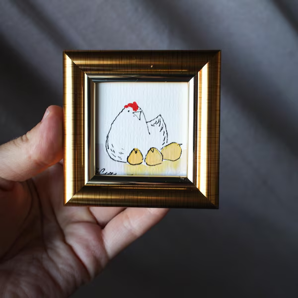 Funny Miniature Oil Paintings-Original Hand-Framed Artwork