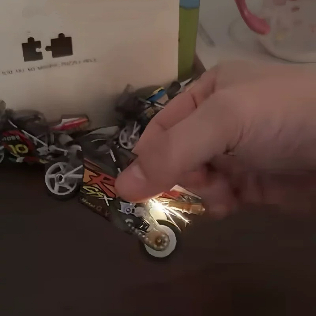 Spark Motorcycle Toy for Kids – Inertia Powered Mini Racing Bike with Flint Sparks & Stunt Tricks