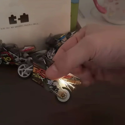 Spark Motorcycle Toy for Kids – Inertia Powered Mini Racing Bike with Flint Sparks & Stunt Tricks
