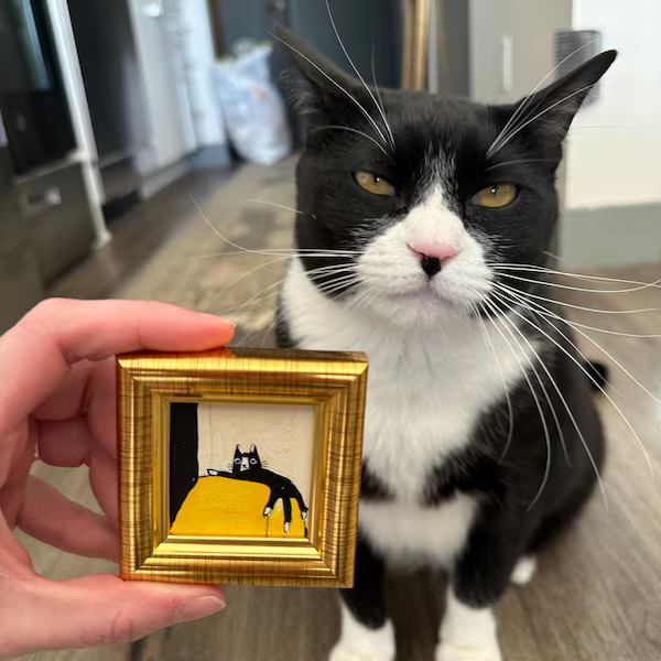 Funny Miniature Oil Paintings-Original Hand-Framed Artwork