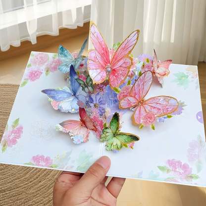 🦋 Vibrant 3D  Butterfly & Daisy Pop-Up Greeting Card