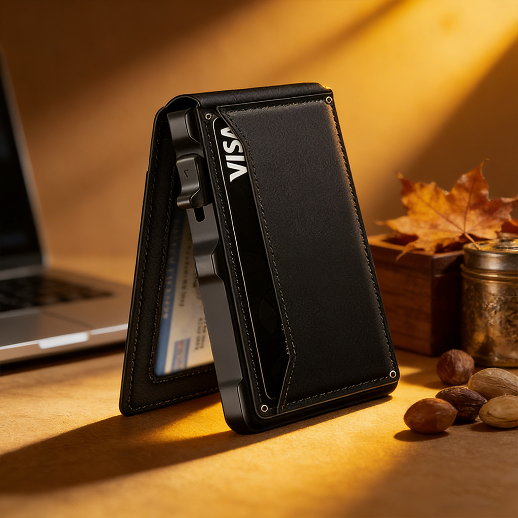 Men's Business Wallet Credit Card Holder Pop Up Slim Leather