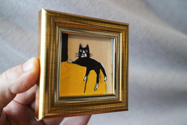 Funny Miniature Oil Paintings-Original Hand-Framed Artwork