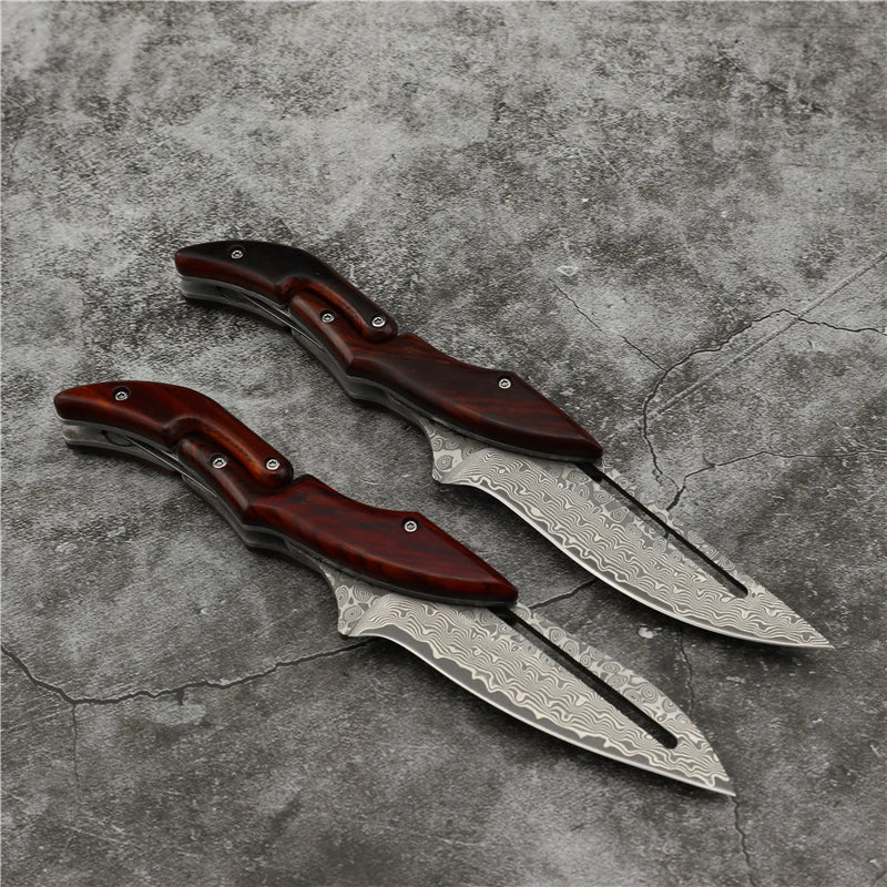 Damascus Folding Knife for Outdoor & Everyday Use