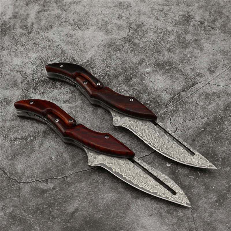Damascus Folding Knife for Outdoor & Everyday Use