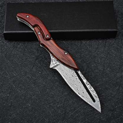 Damascus Folding Knife for Outdoor & Everyday Use