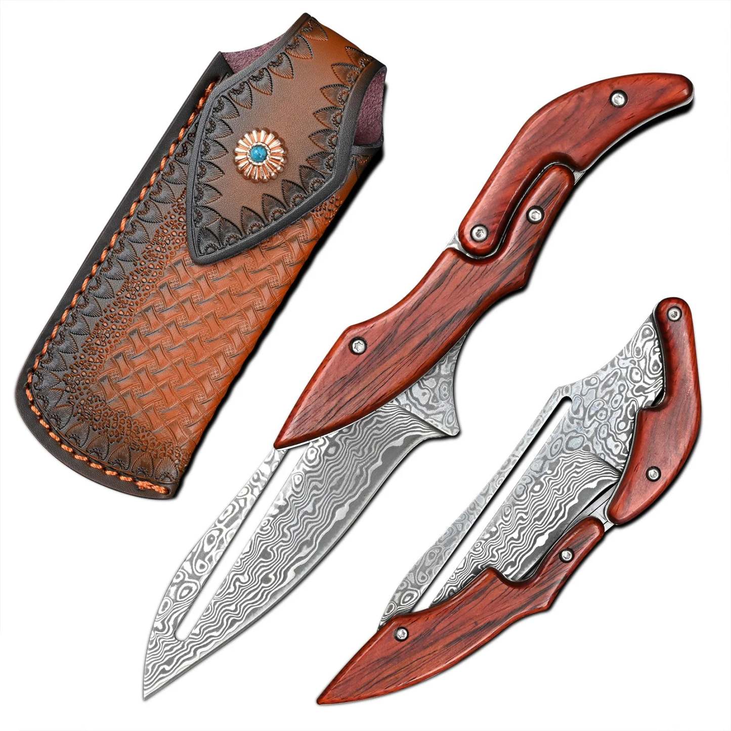 Damascus Folding Knife for Outdoor & Everyday Use