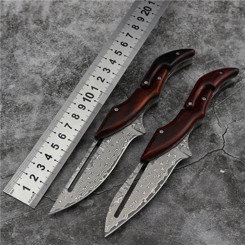 Damascus Folding Knife for Outdoor & Everyday Use