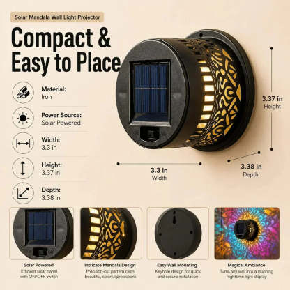 🌞 Limited-time 50% off! 🌀💥 Solar-powered outdoor garden fence projector lights for patio ambiance decoration