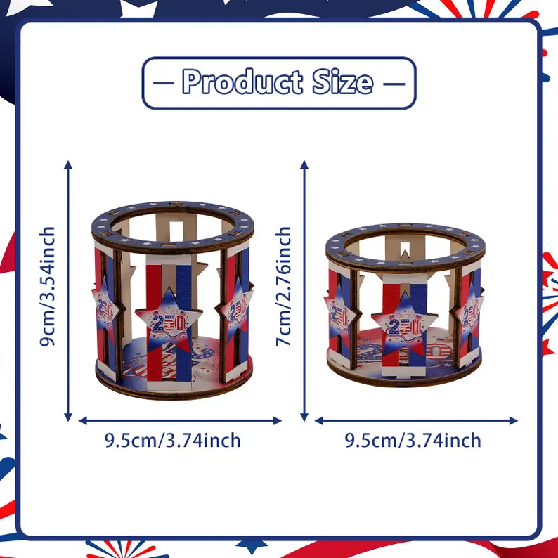 July 4th Special- Patriotic Wooden Candle Holder