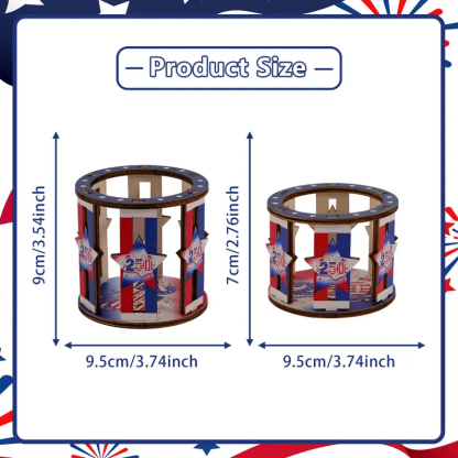 July 4th Special- Patriotic Wooden Candle Holder