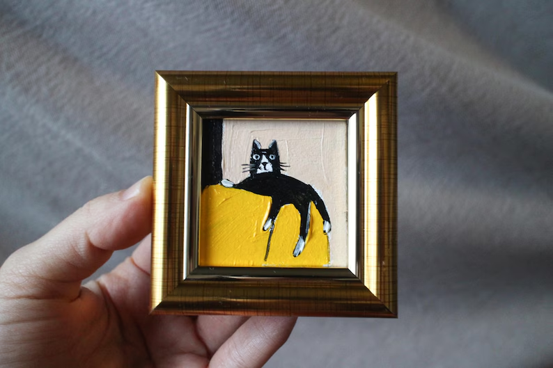 Funny Miniature Oil Paintings-Original Hand-Framed Artwork