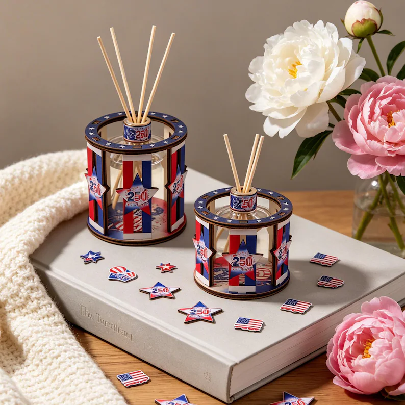 July 4th Special- Patriotic Wooden Candle Holder
