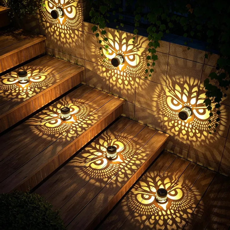 🌞 Limited-time 50% off! 🌀💥 Solar-powered outdoor garden fence projector lights for patio ambiance decoration