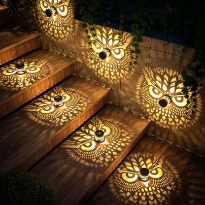 🌞 Limited-time 50% off! 🌀💥 Solar-powered outdoor garden fence projector lights for patio ambiance decoration