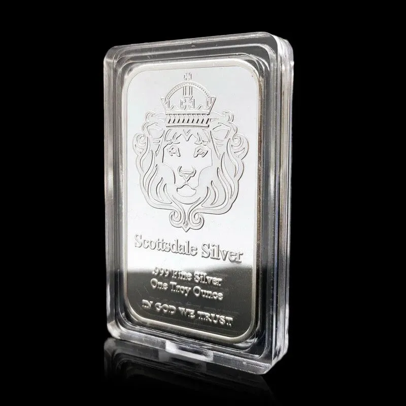 🔥1 oz Scottsdale Mint Crowned Lion Silver Bar
