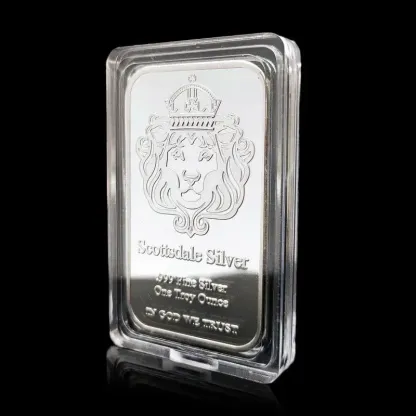 🔥1 oz Scottsdale Mint Crowned Lion Silver Bar