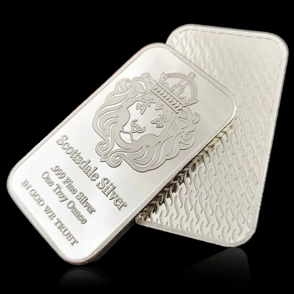 🔥1 oz Scottsdale Mint Crowned Lion Silver Bar