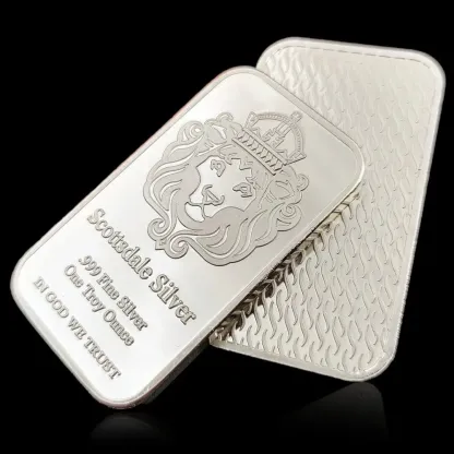 🔥1 oz Scottsdale Mint Crowned Lion Silver Bar