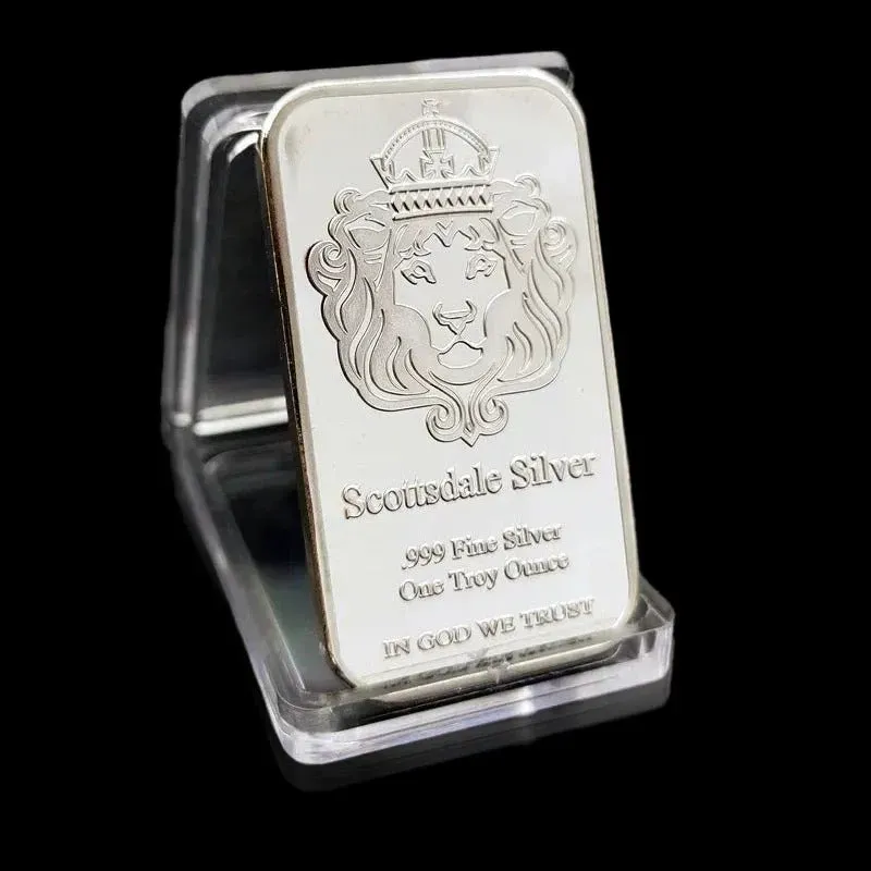 🔥1 oz Scottsdale Mint Crowned Lion Silver Bar