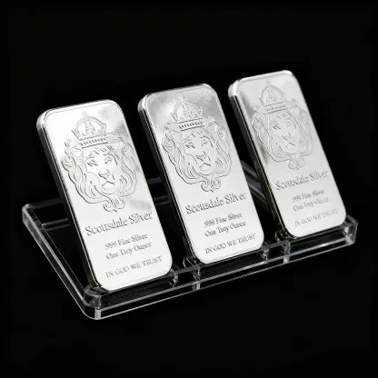 🔥1 oz Scottsdale Mint Crowned Lion Silver Bar