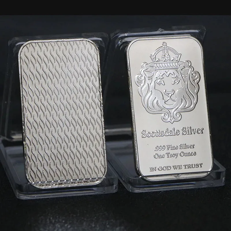 🔥1 oz Scottsdale Mint Crowned Lion Silver Bar