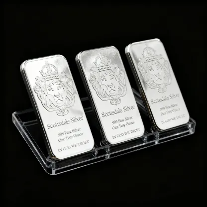 🔥1 oz Scottsdale Mint Crowned Lion Silver Bar