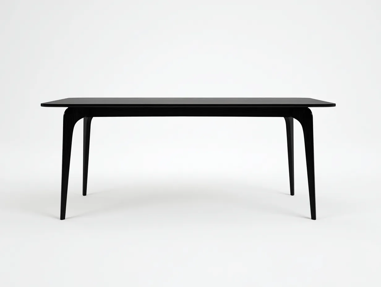 Mesa de comedor de jardín 160x90x75 cm - negro mate - diseño rectangular de líneas limpias para exterior