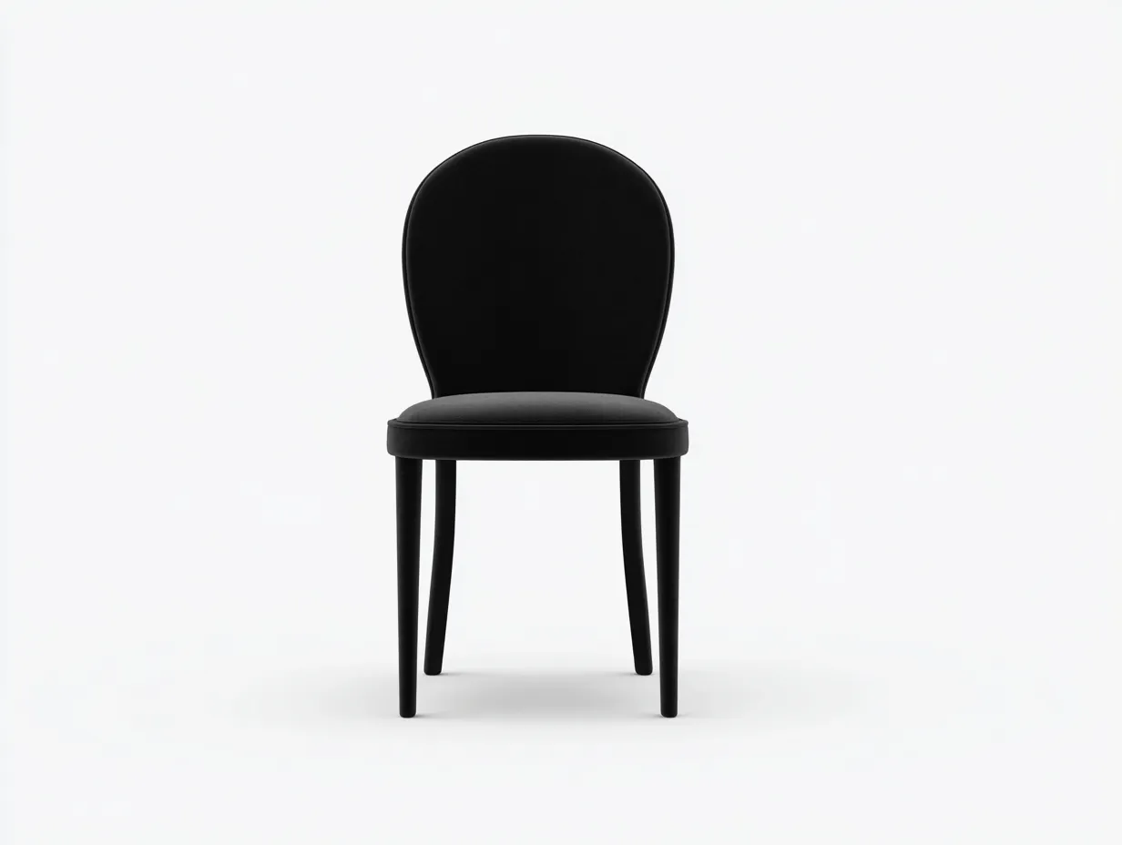 Silla de comedor 49x56x87 cm - negro - para comedor y restaurante - diseño curvo con respaldo envolvente y asiento acolchado