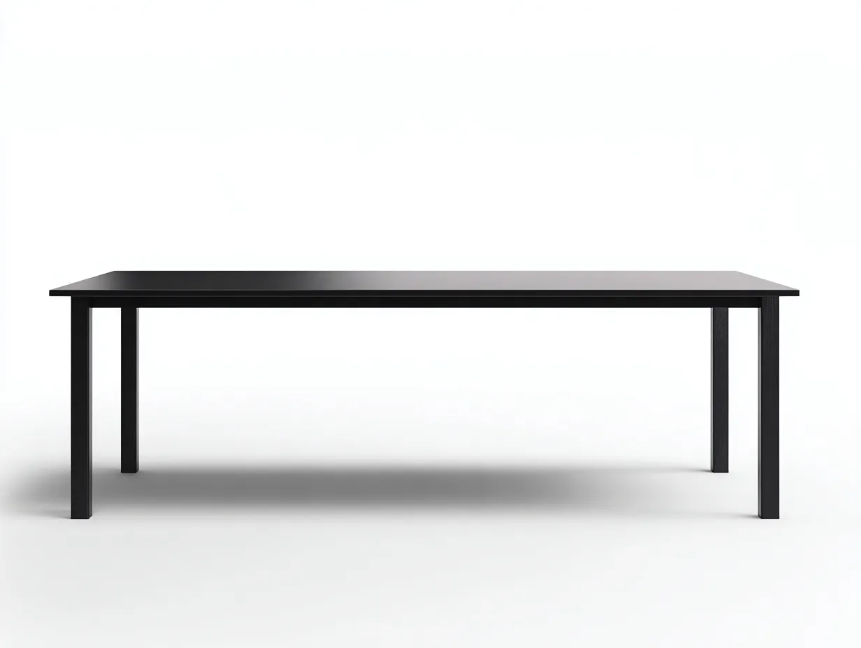 Mesa de comedor de jardín 200x95x75 cm - negro mate - diseño rectangular amplio para exterior