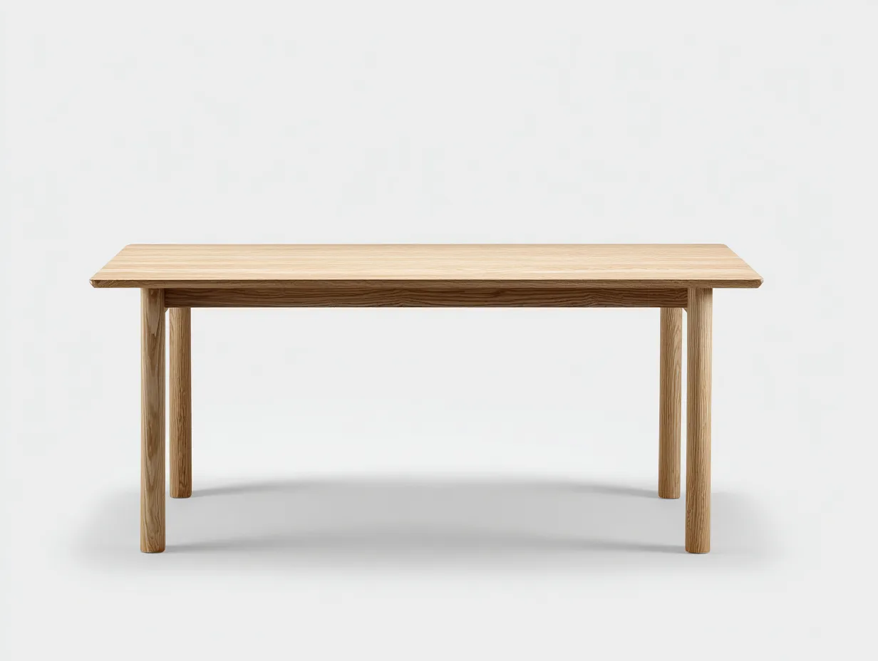 Mesa de comedor de jardín 180x90x75 cm - roble claro - diseño rectangular natural para exterior