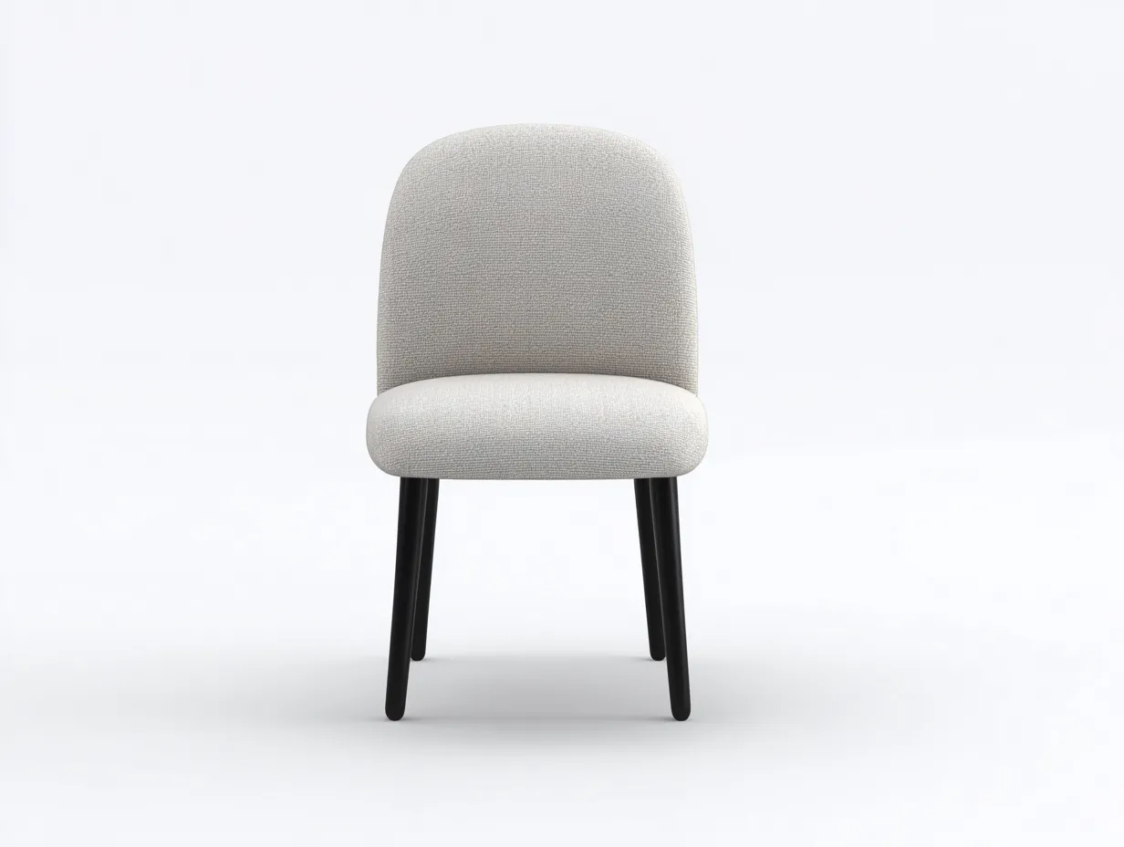 Silla de comedor 50x58x86 cm - gris claro y negro - para comedor - diseño curvo con respaldo alto y asiento acolchado