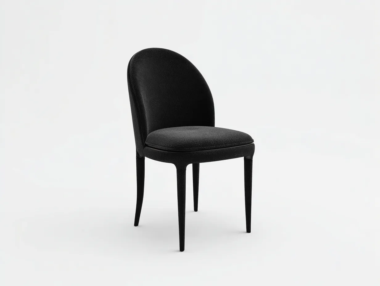Silla de comedor 50x57x88 cm - negro - para comedor - diseño curvo con respaldo envolvente y asiento acolchado