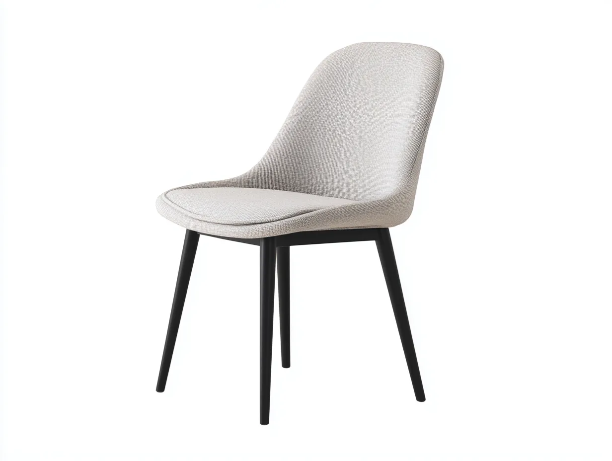 Silla de comedor 50x57x87 cm - gris perla y negro - para comedor - diseño envolvente con respaldo curvo y asiento acolchado