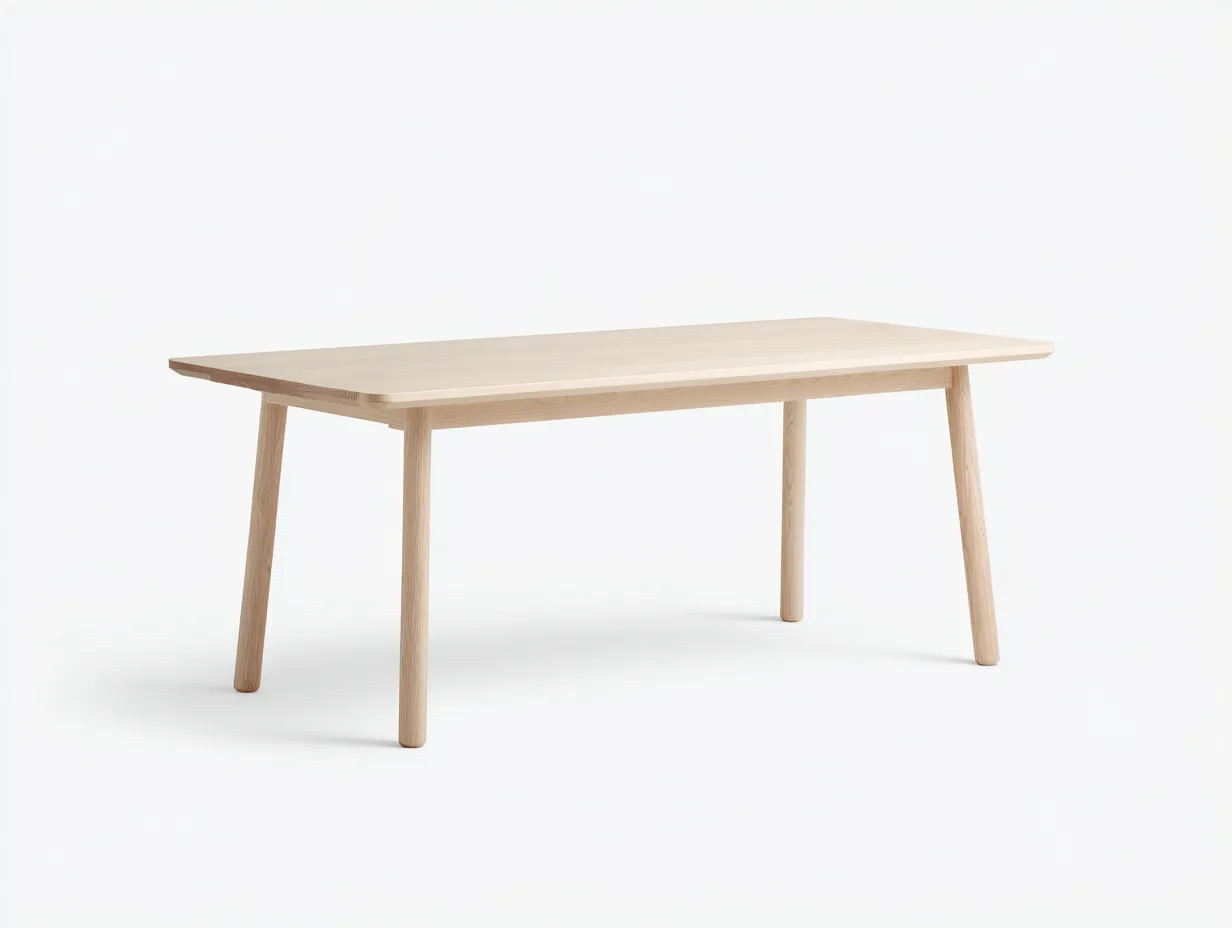 Mesa de comedor de jardín 180x90x75 cm - fresno claro - diseño nórdico de líneas suaves para exterior