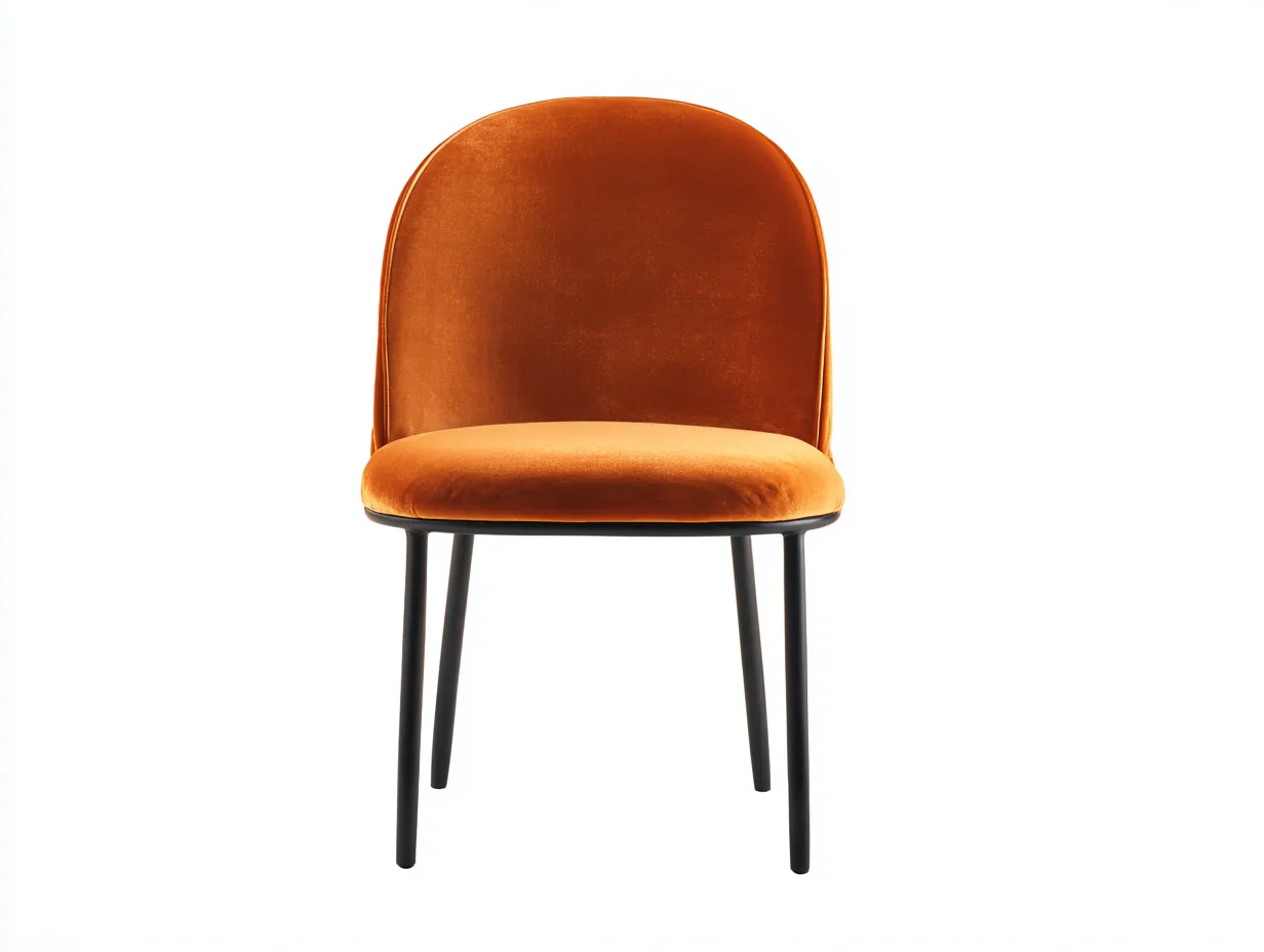 Silla de comedor 51x57x85 cm - naranja caldera y negro - para comedor - diseño curvo con respaldo envolvente y asiento acolchado