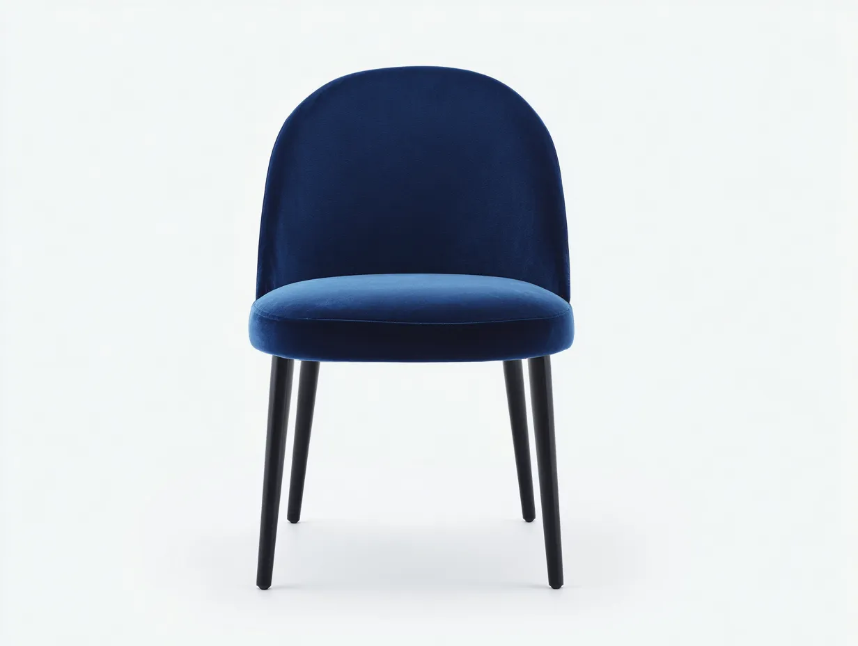 Silla de comedor 51x57x86 cm - azul marino y negro - para comedor - diseño curvo con respaldo envolvente y asiento acolchado