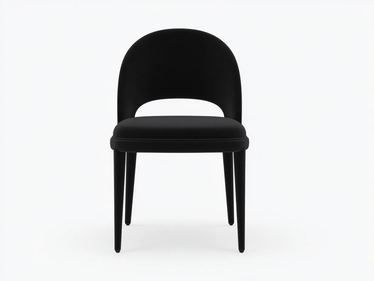 Silla de comedor 51x56x84 cm - negro - para comedor - diseño curvo con respaldo abierto y asiento acolchado