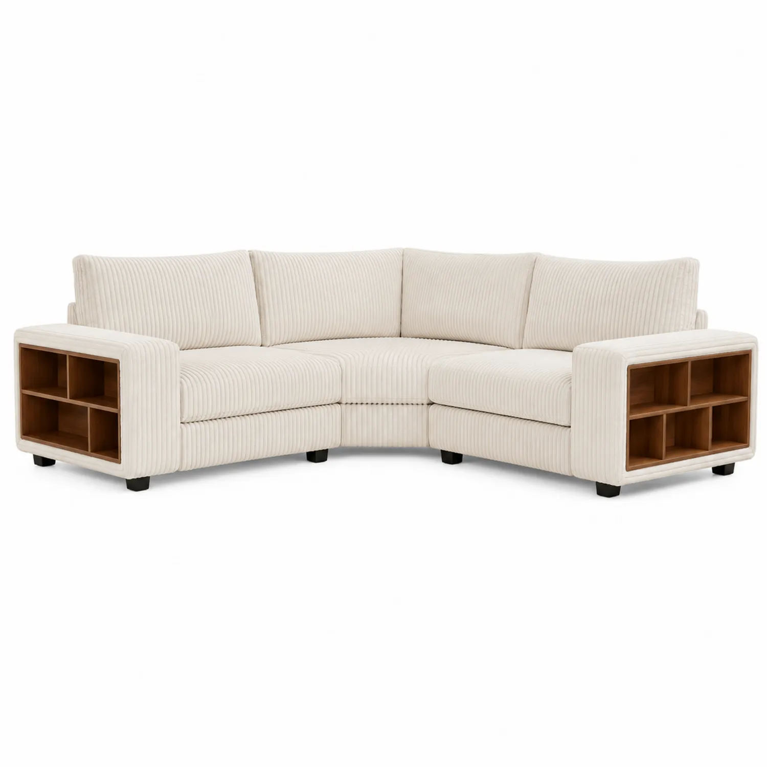 Narożna sofa modułowa z półkami