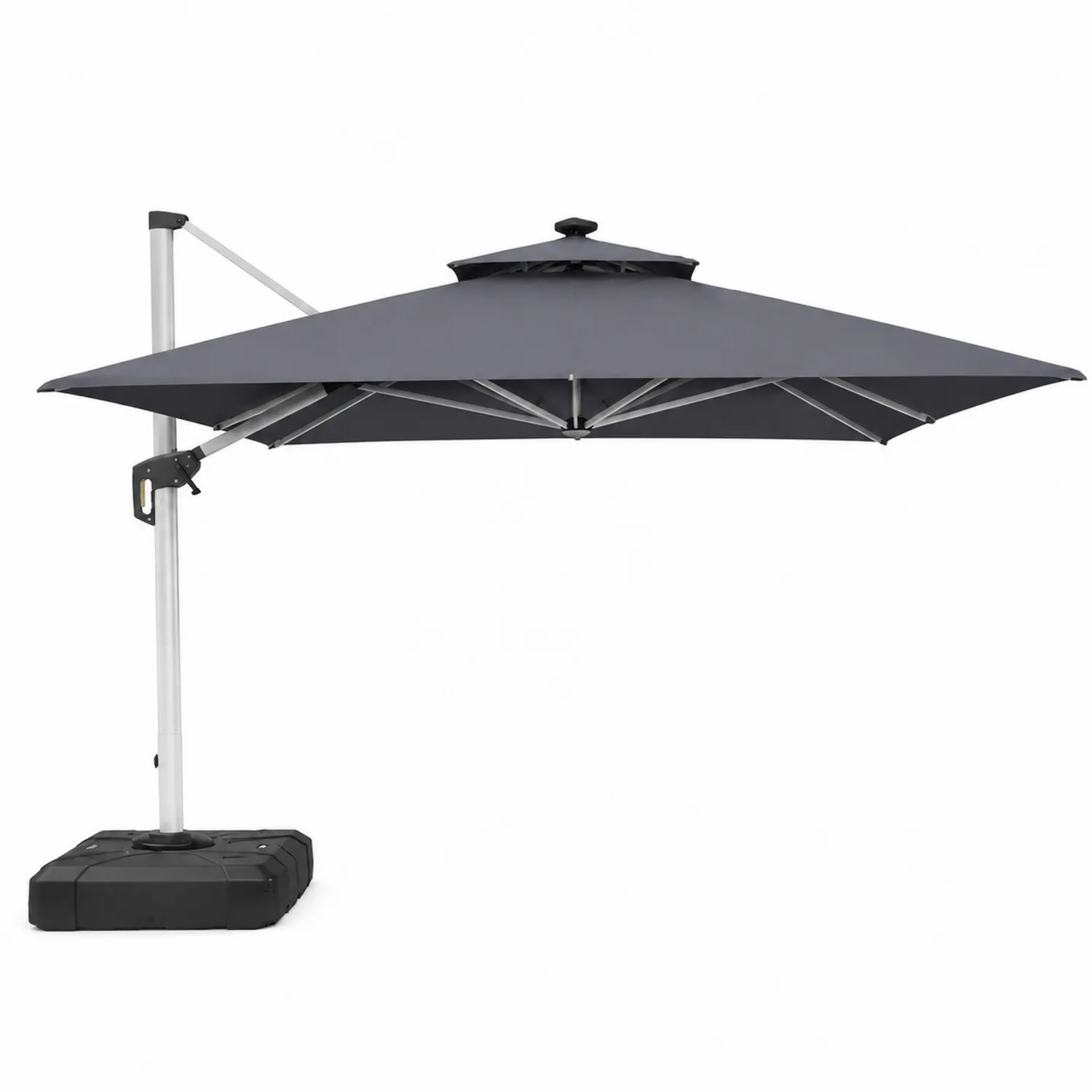 Parasol ogrodowy aluminiowy prostokątny 300x400cm poliester Antracyt