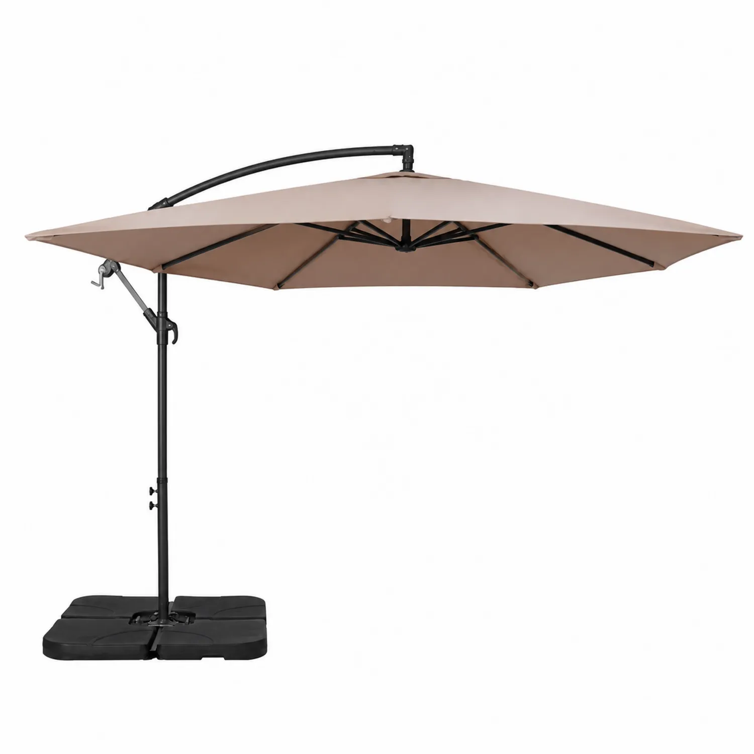 Parasol wiszący stalowy 300 cm poliester beżowy