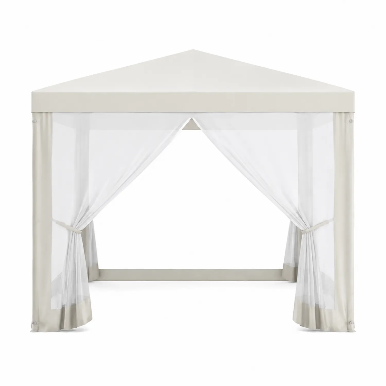 Altana ogrodowa 300x300x250 cm stal i poliester beżowy